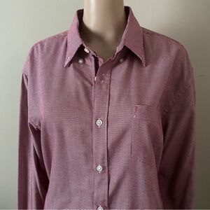 Hugo Boss Burgundy Checkered Dress Shirt, men’s XXL